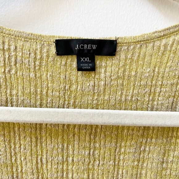 J. Crew Womens Green/Yellow Sz XXL Linen Ruffle Sleeveless Knit Blouse Top - Picture 2 of 8
